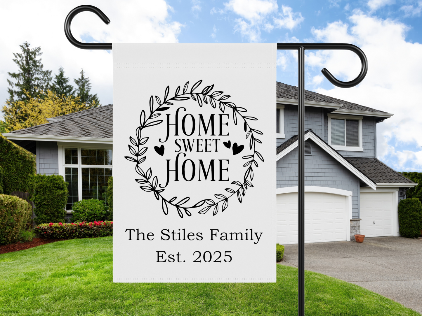 Home Sweet Home Garden Flag (With Name/Year)