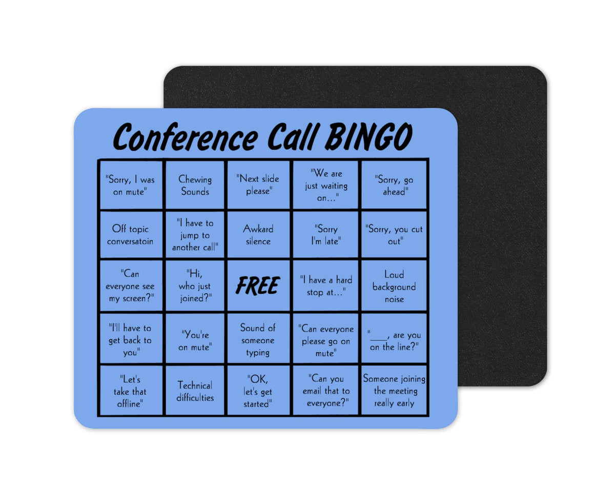 Conference Call Bingo Mousepad – Funny Work From Home Desk Mat