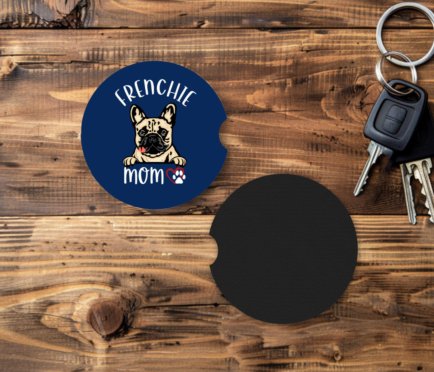 Dog Mom Fabric Car Coasters: Absorbent Cup Holder Decor