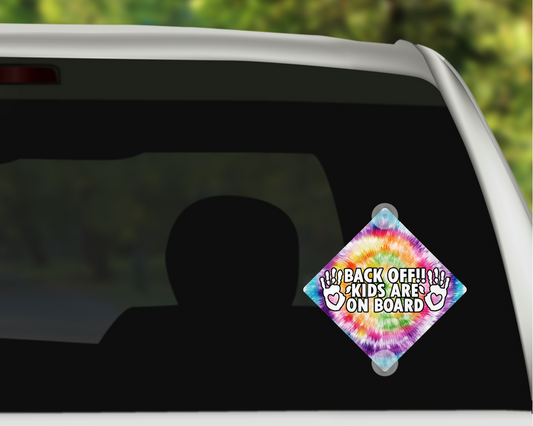 Car Window Sign: 6"x6" Metal, Suction Cup Included