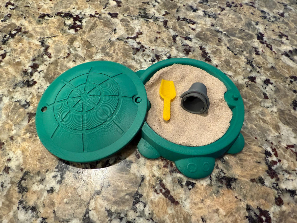 Mini Turtle Sandbox with Kinetic Sand, Desk Zen Garden Fidget Toy