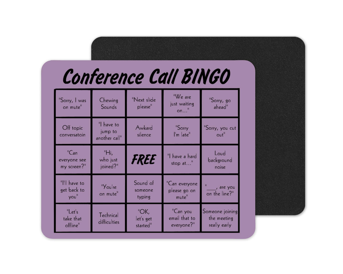 Conference Call Bingo Mousepad – Funny Work From Home Desk Mat