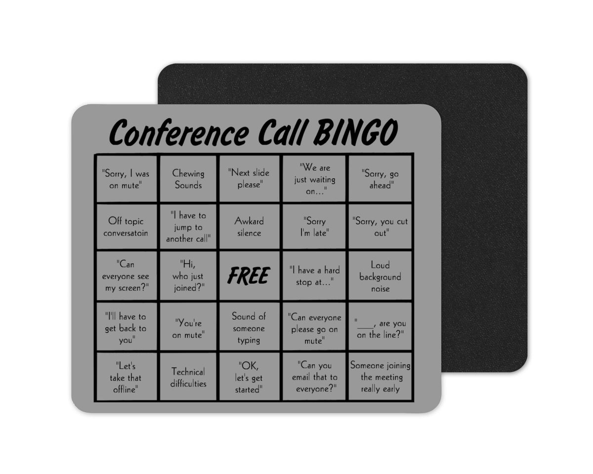 Conference Call Bingo Mousepad – Funny Work From Home Desk Mat