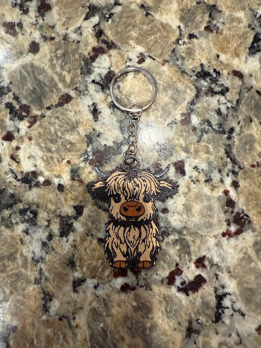 Animal Keychains, Highland Cow and Tea-Rex