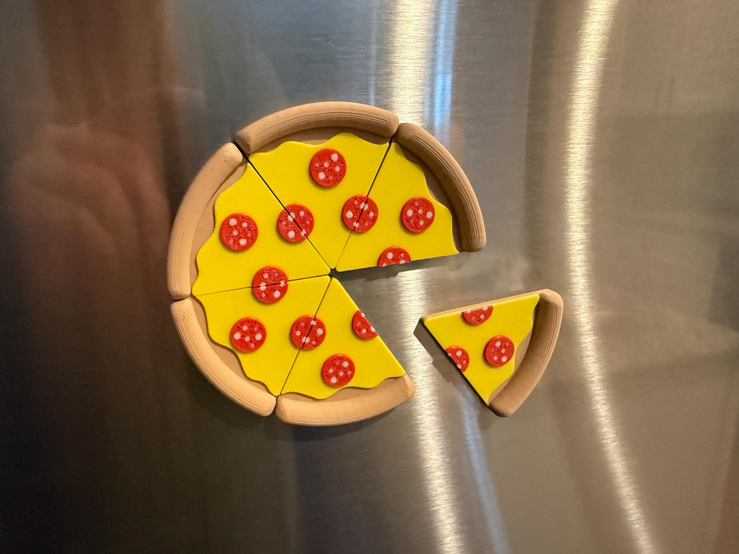 Pepperoni Pizza Magnets - 6 Slice 3D Printed Set