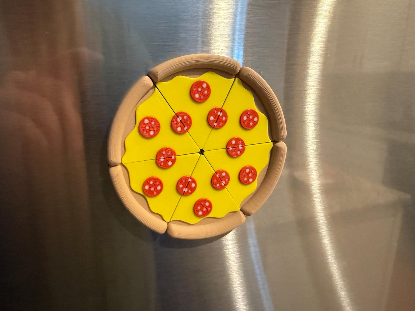 Pepperoni Pizza Magnets - 6 Slice 3D Printed Set