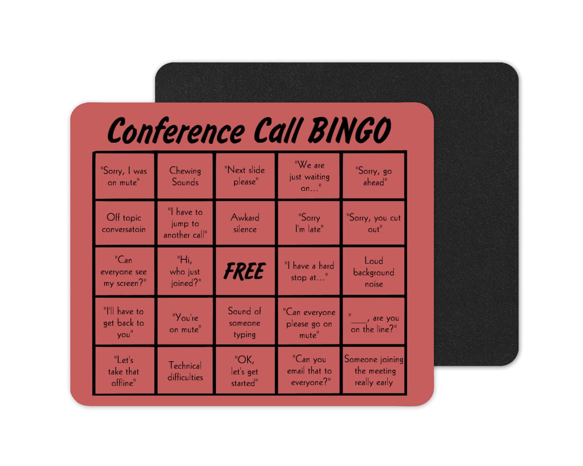 Conference Call Bingo Mousepad – Funny Work From Home Desk Mat