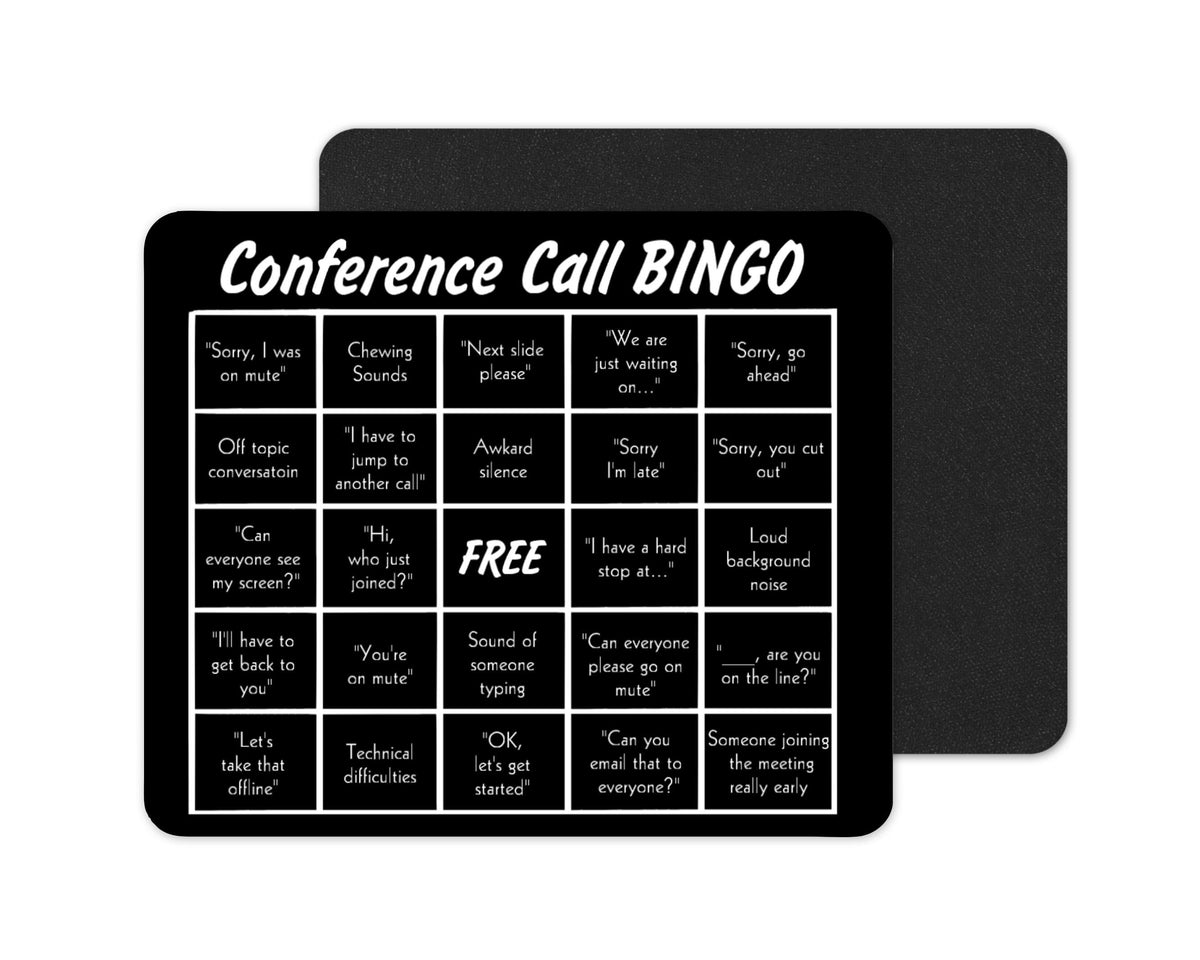 Conference Call Bingo Mousepad – Funny Work From Home Desk Mat
