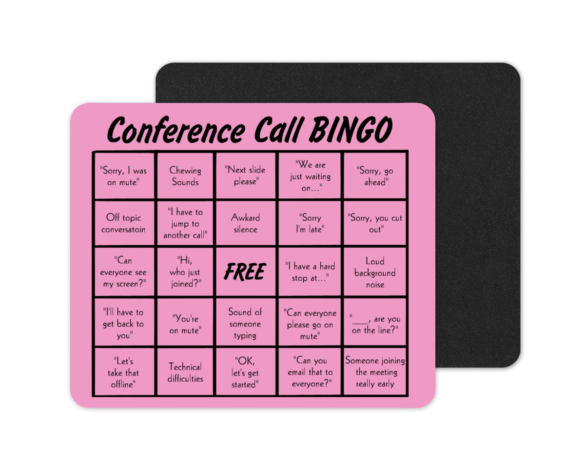 Conference Call Bingo Mousepad – Funny Work From Home Desk Mat