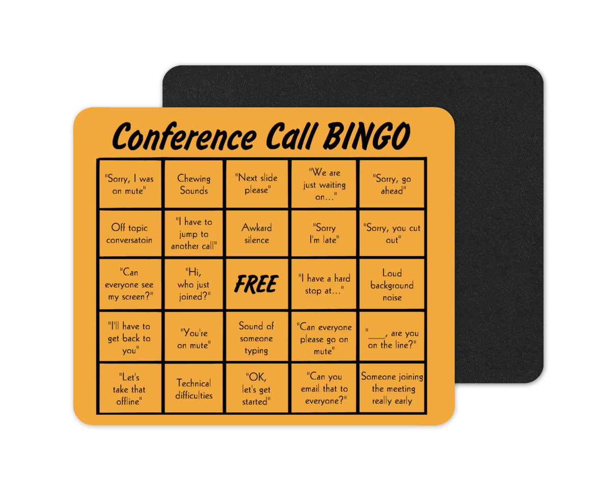 Conference Call Bingo Mousepad – Funny Work From Home Desk Mat
