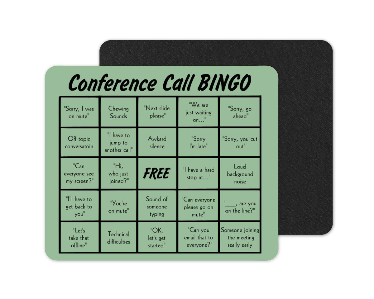 Conference Call Bingo Mousepad – Funny Work From Home Desk Mat