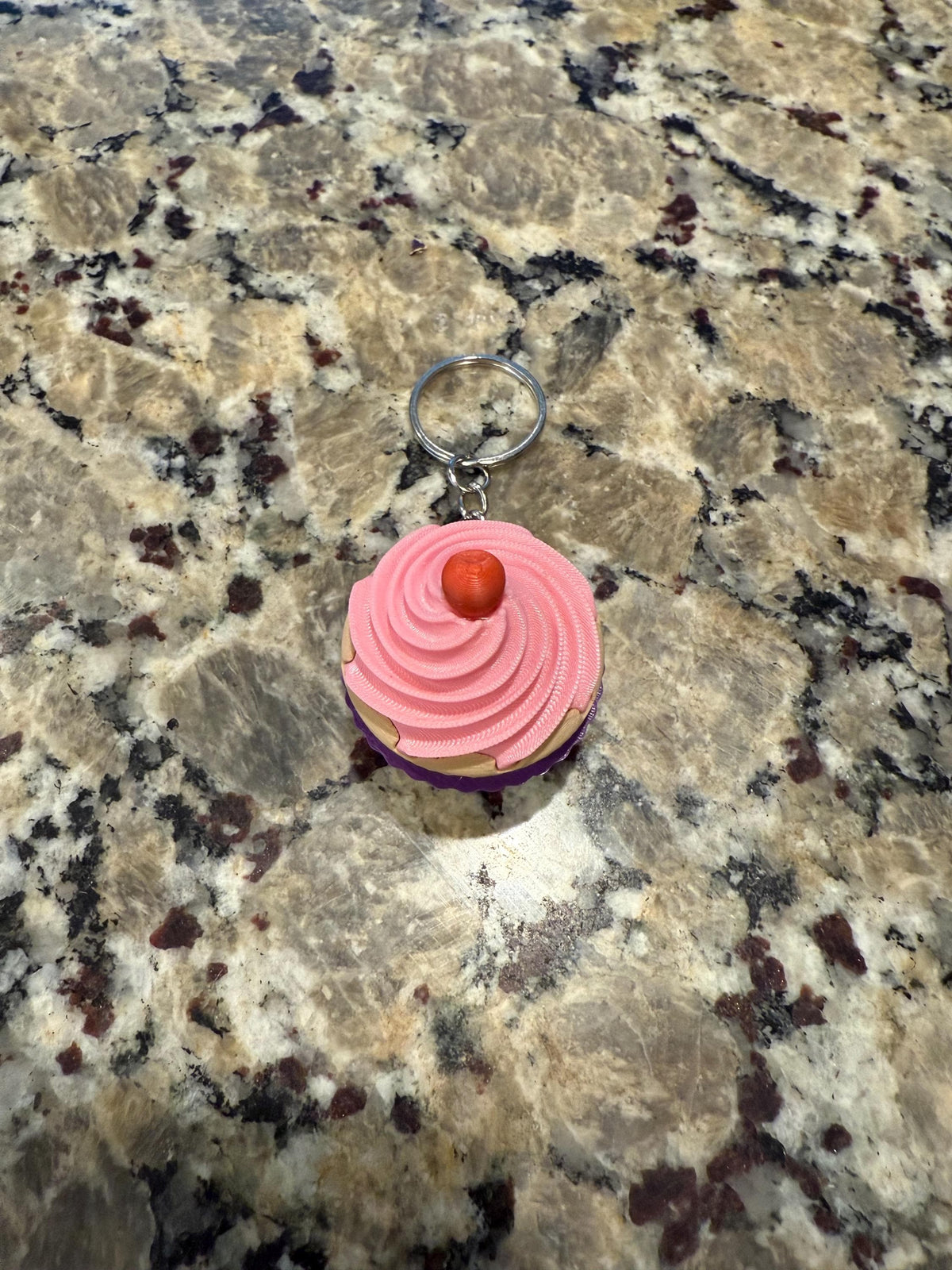 3D Printed Cupcake Clicker Keychain – Keyboard Switch Desk Toy
