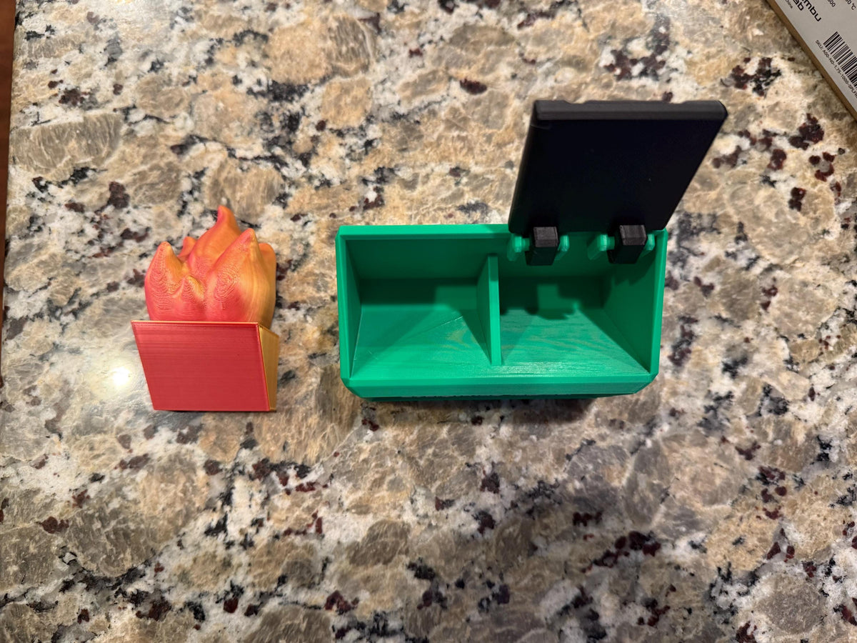 3D Printed Dumpster Fire Desk Toy – Everything Is Fine Office Gift with Storage