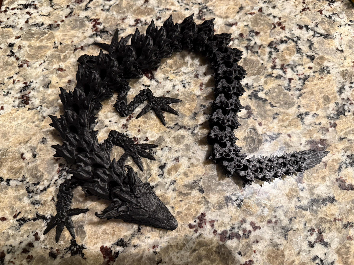 Medium Articulated Flexi Dragon Toy – 22 Inch 3D Printed Fantasy Fidget Gift