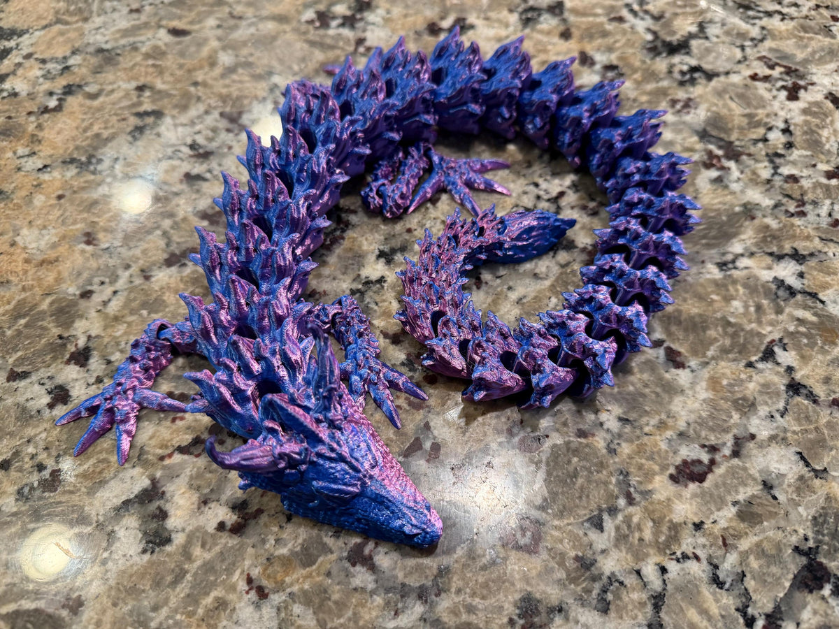 Medium Articulated Flexi Dragon Toy – 22 Inch 3D Printed Fantasy Fidget Gift