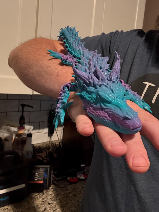 Large flexi articulated dragon toy (29 inch)! Various color options available.