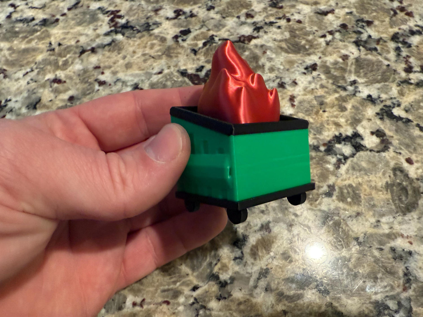 Clicky dumpster fire with audible clicky keyboard switch! 3d printed!