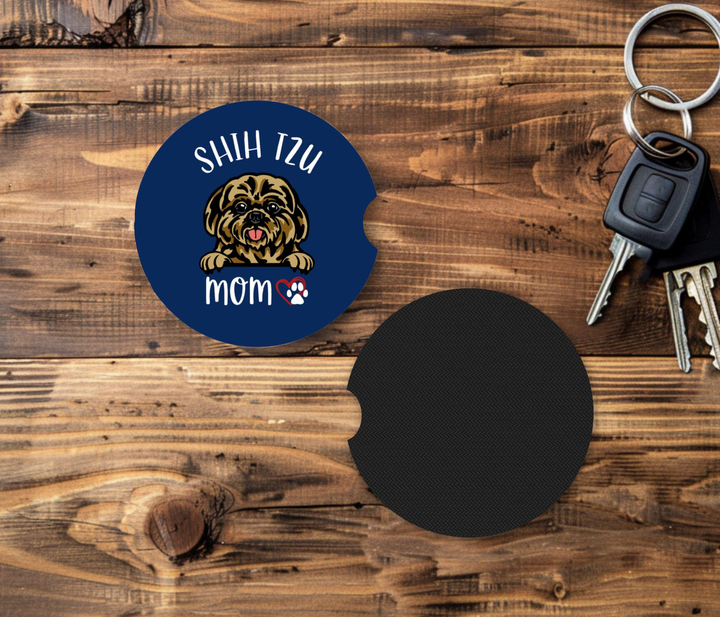 Dog Mom Fabric Car Coasters: Absorbent Cup Holder Decor