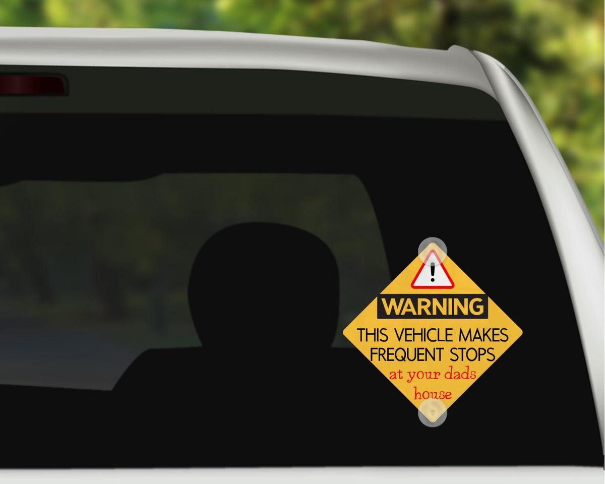 Personalized Metal Car Window Sign – 6x6 Suction Cup Decor (Paws On Board)