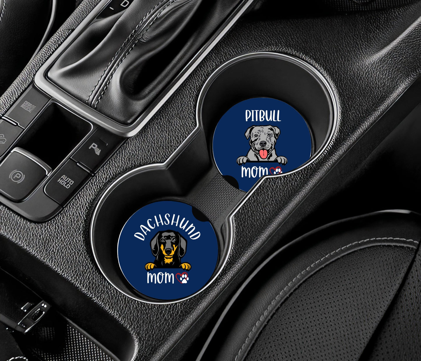 Dog Mom Fabric Car Coasters: Absorbent Cup Holder Decor