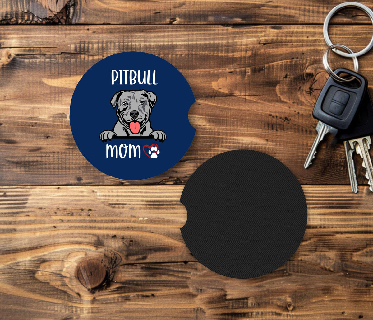 Fabric Car Coasters – Absorbent Cup Holder Set, Dog Breed Designs