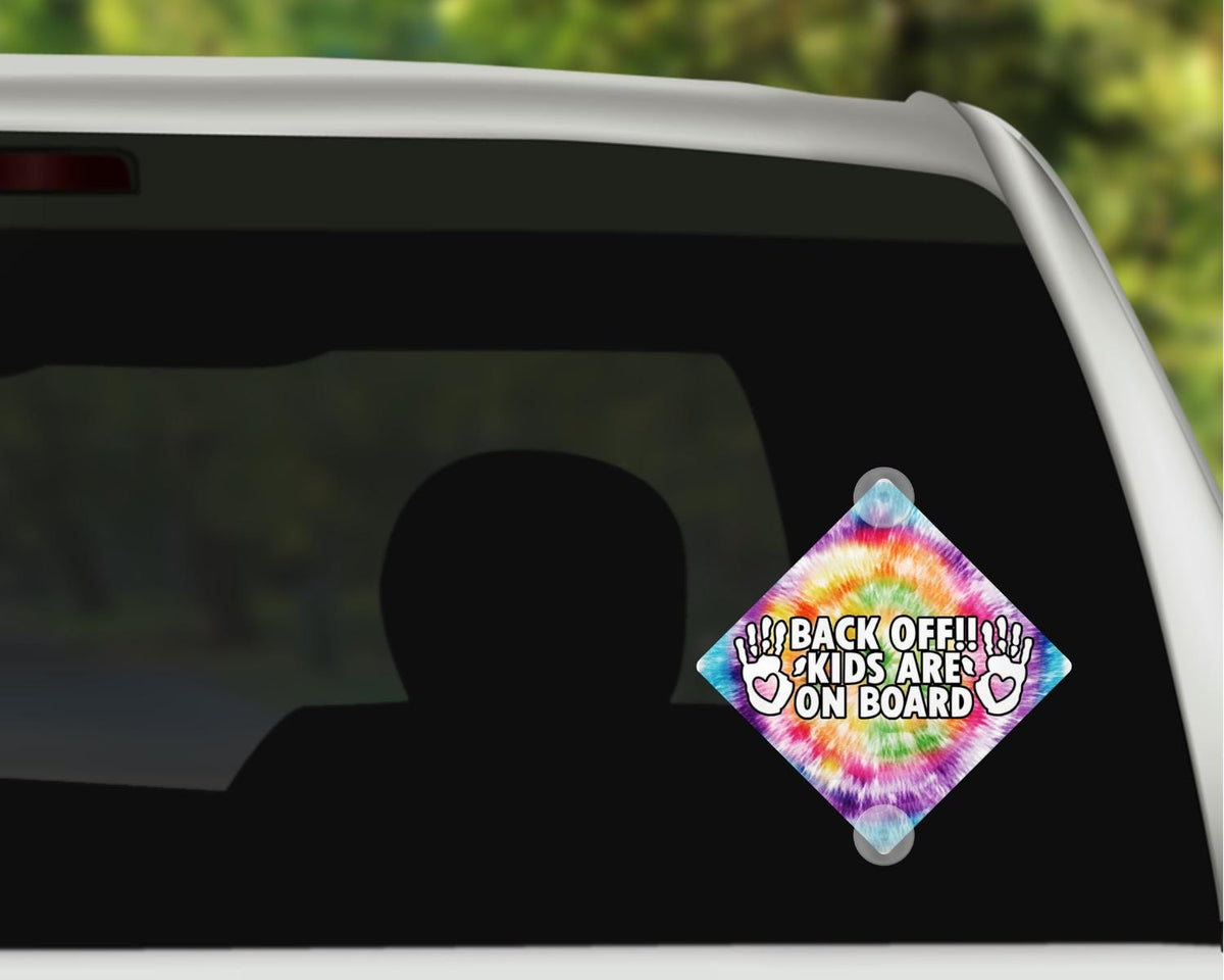 Personalized Metal Car Window Sign – 6x6 Suction Cup Decor (Paws On Board)