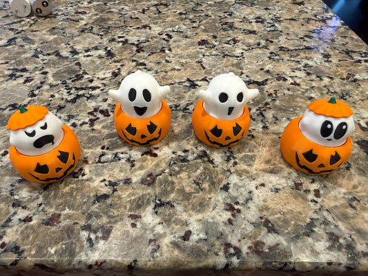 Halloween Clicky Pumpkin Fidget Toy: Ghost Button