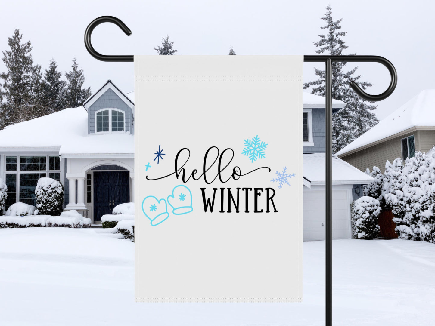 Christmas, winter, and snow garden flags! Polyester 12x18 size