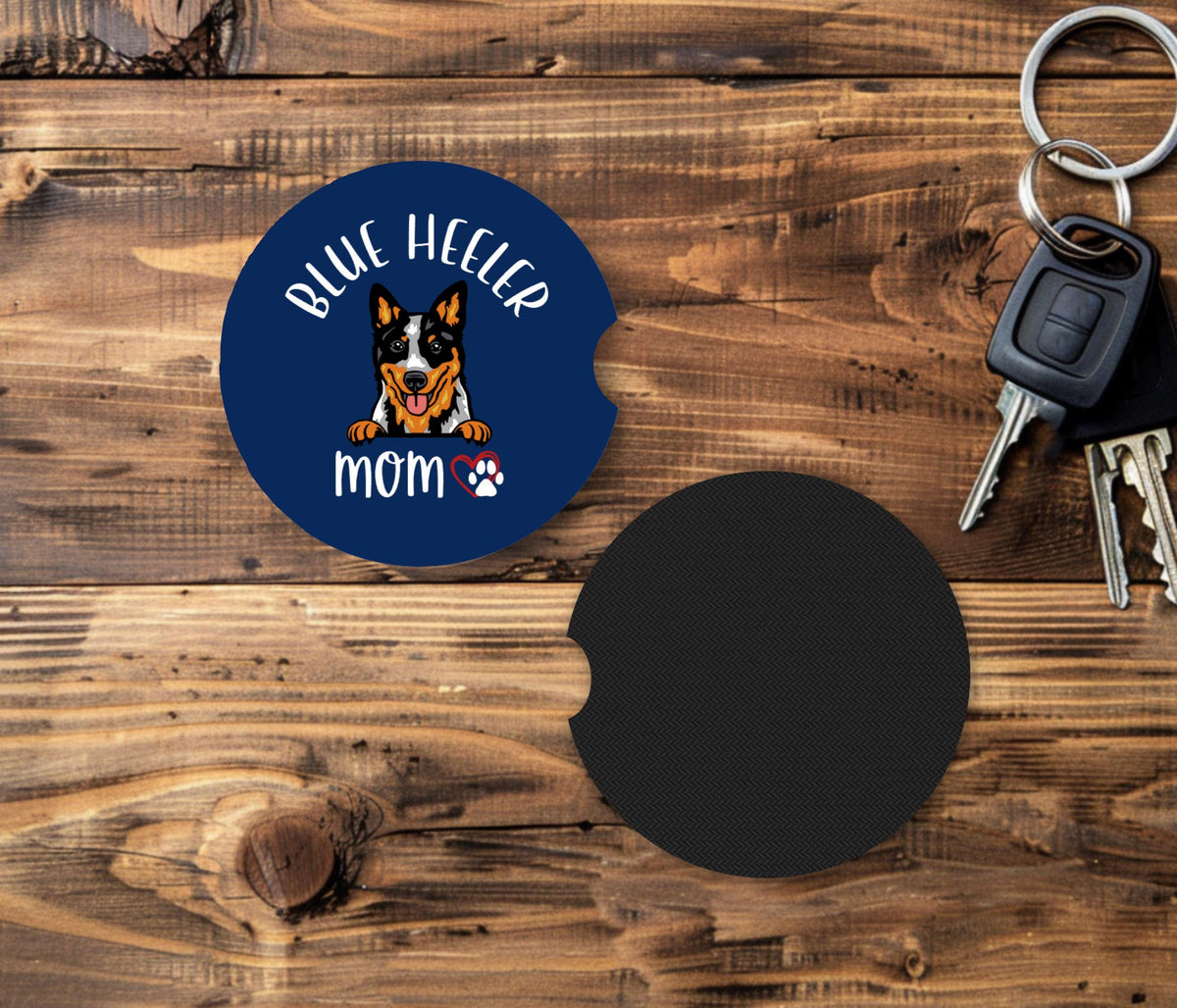 Fabric Car Coasters – Absorbent Cup Holder Set, Dog Breed Designs