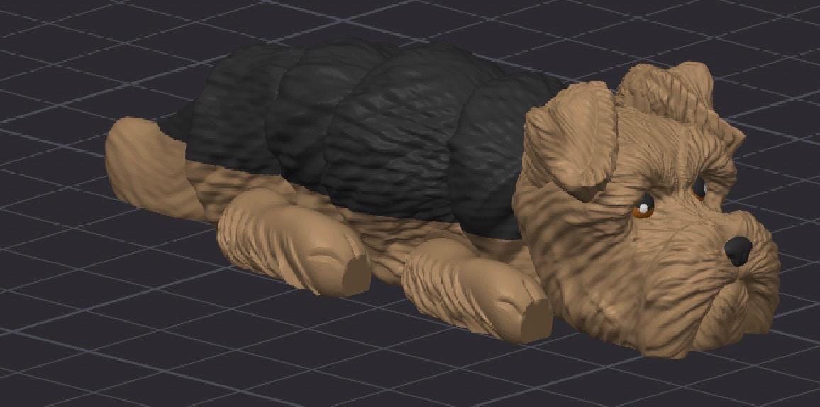 3D Printed Flexi Dog Fidget Toy – Articulated Desk Pet, Custom Breed Colors