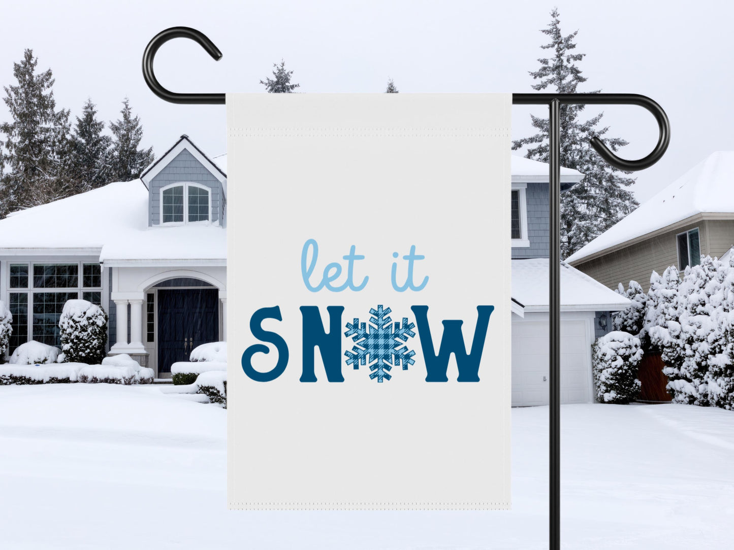 Christmas, winter, and snow garden flags! Polyester 12x18 size