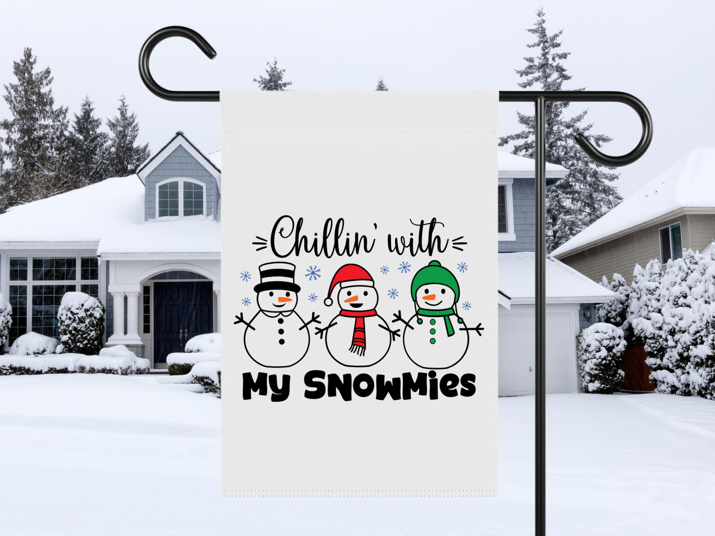Christmas, winter, and snow garden flags! Polyester 12x18 size