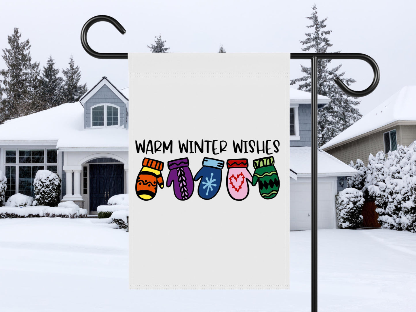 Christmas, winter, and snow garden flags! Polyester 12x18 size