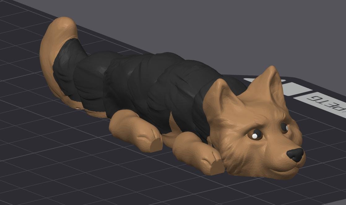 3D Printed Flexi Dog Fidget Toy – Articulated Desk Pet, Custom Breed Colors