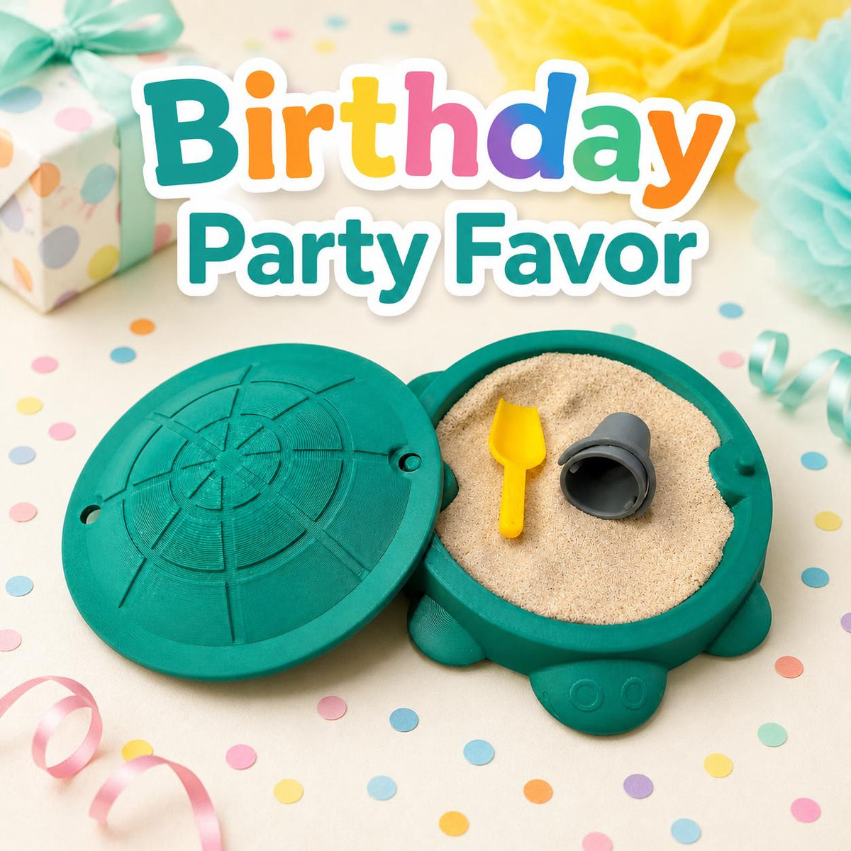 Mini Turtle Sandbox with Kinetic Sand, Desk Zen Garden Fidget Toy