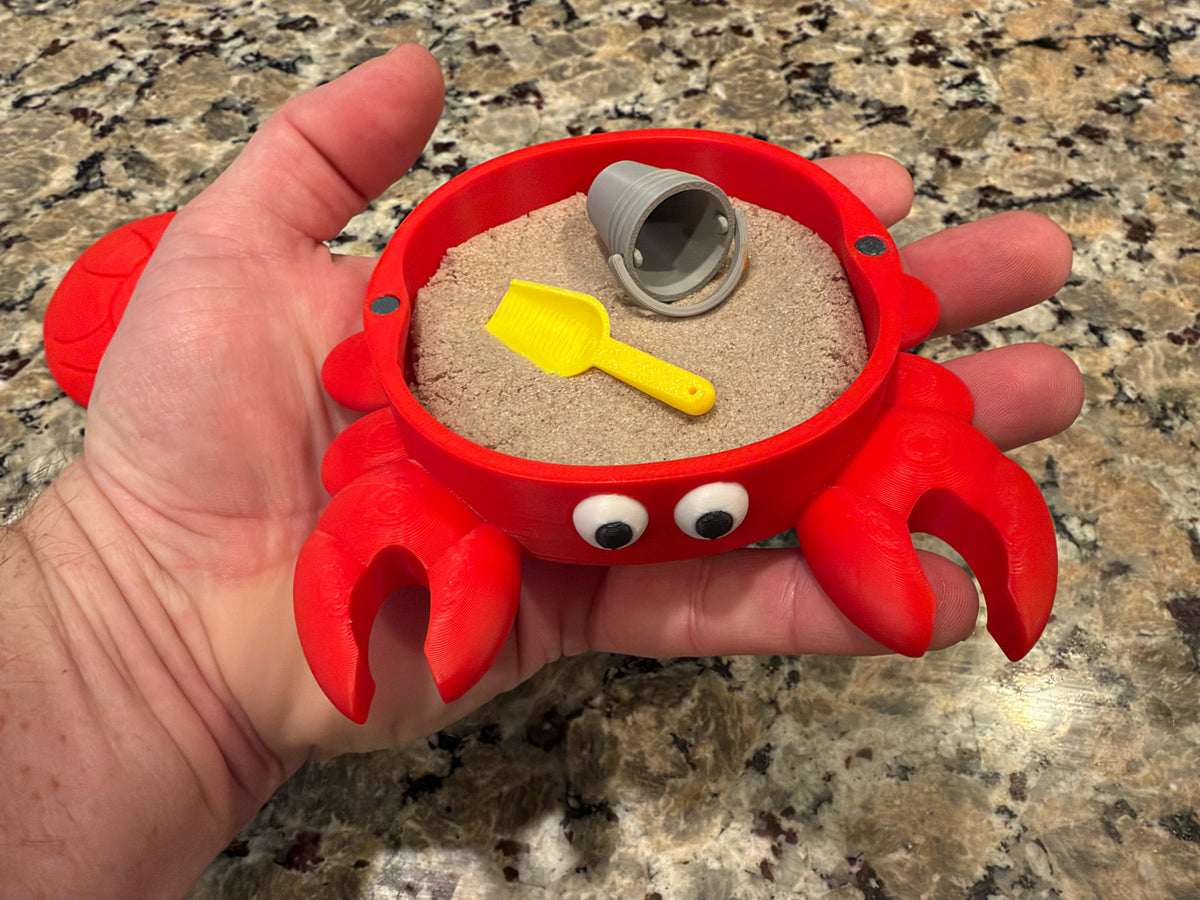 Mini Crab Sandbox with Kinetic Sand, Magnetic Lid for Easy Storage image 5