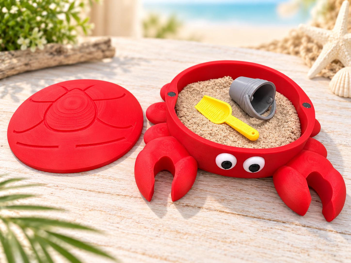 Mini Crab Sandbox with Kinetic Sand, Magnetic Lid for Easy Storage image 1