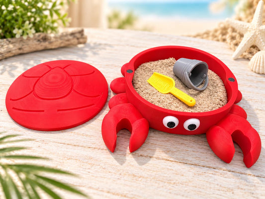 Mini Crab Sandbox with Kinetic Sand, Magnetic Lid for Easy Storage image 1