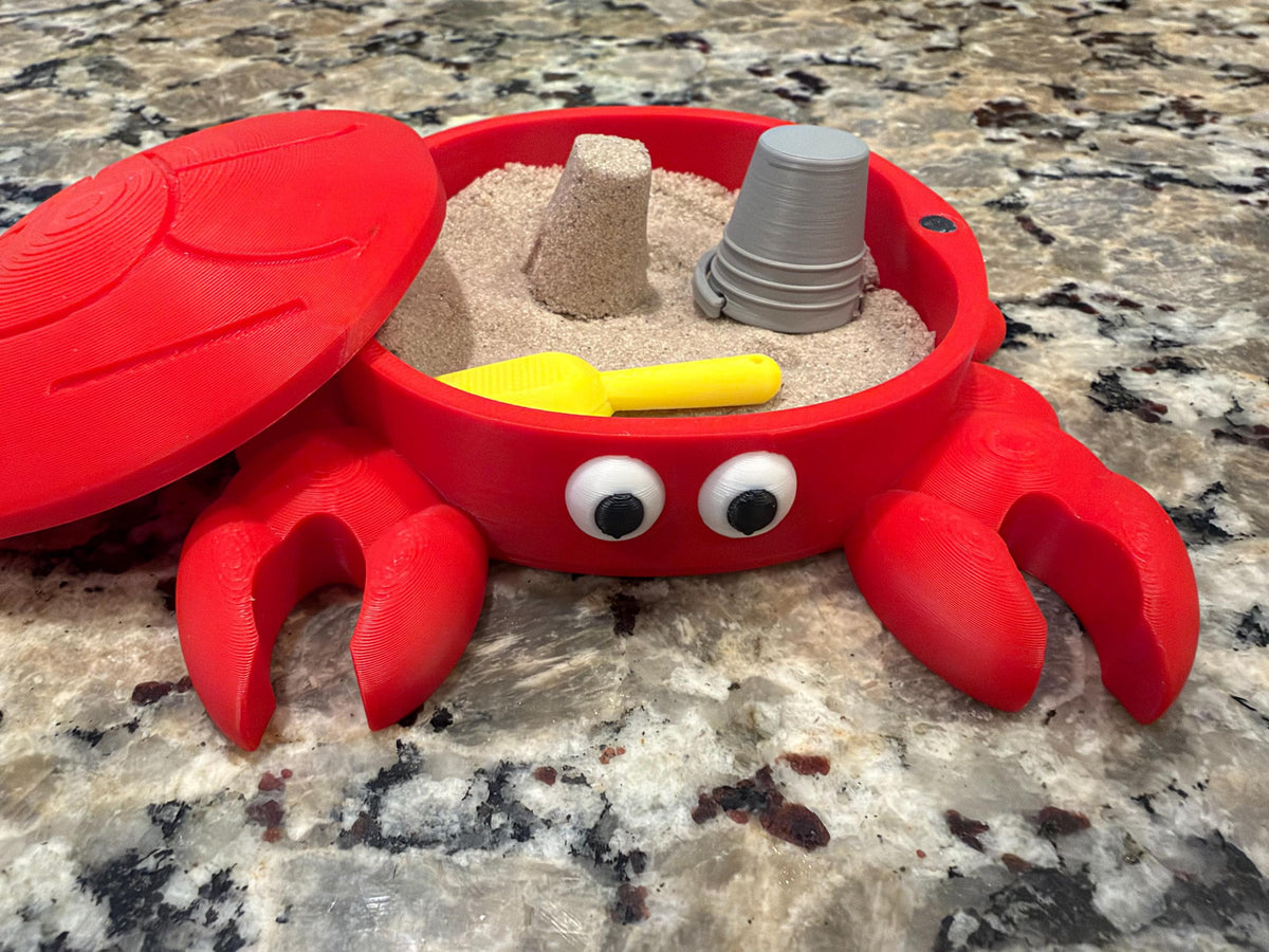 Mini Crab Sandbox with Kinetic Sand, Magnetic Lid for Easy Storage image 2