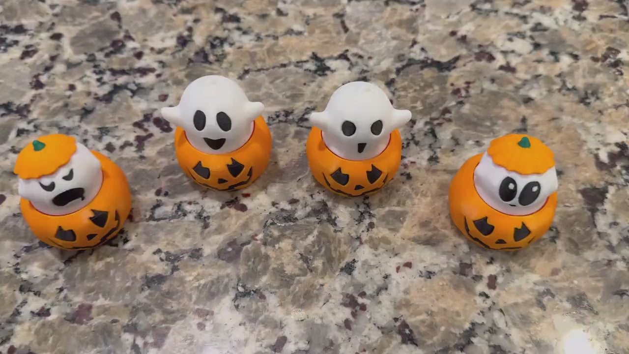 Halloween Clicky Pumpkin Fidget Toy: Ghost Button