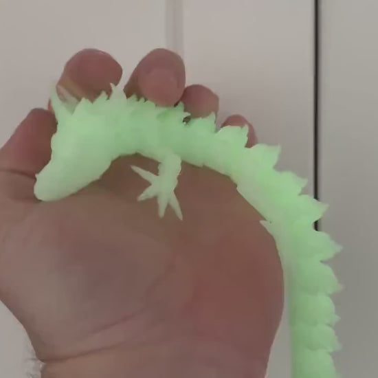 14 Inch Articulated Dragon Toy – 3D Printed Flexible Fantasy Fidget Dragon