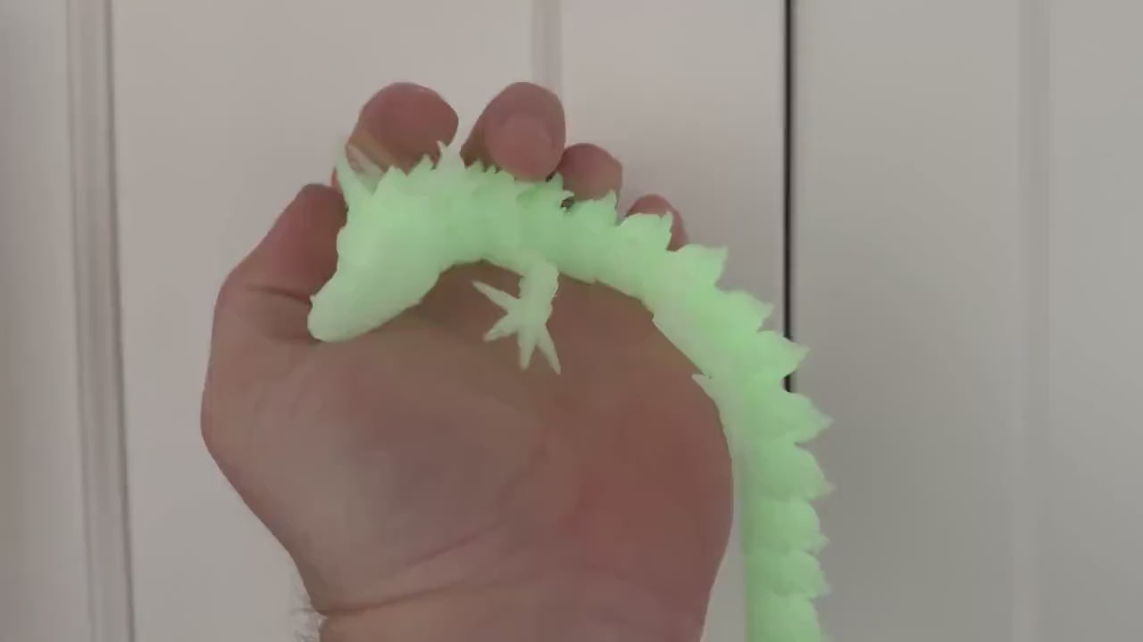 14 Inch Articulated Dragon Toy – 3D Printed Flexible Fantasy Fidget Dragon